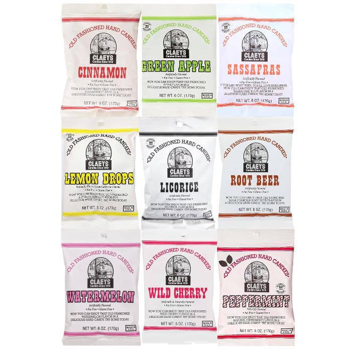 Claeys Variety 9 pack Old Fashioned Drops-Half Nuts-Half Nuts