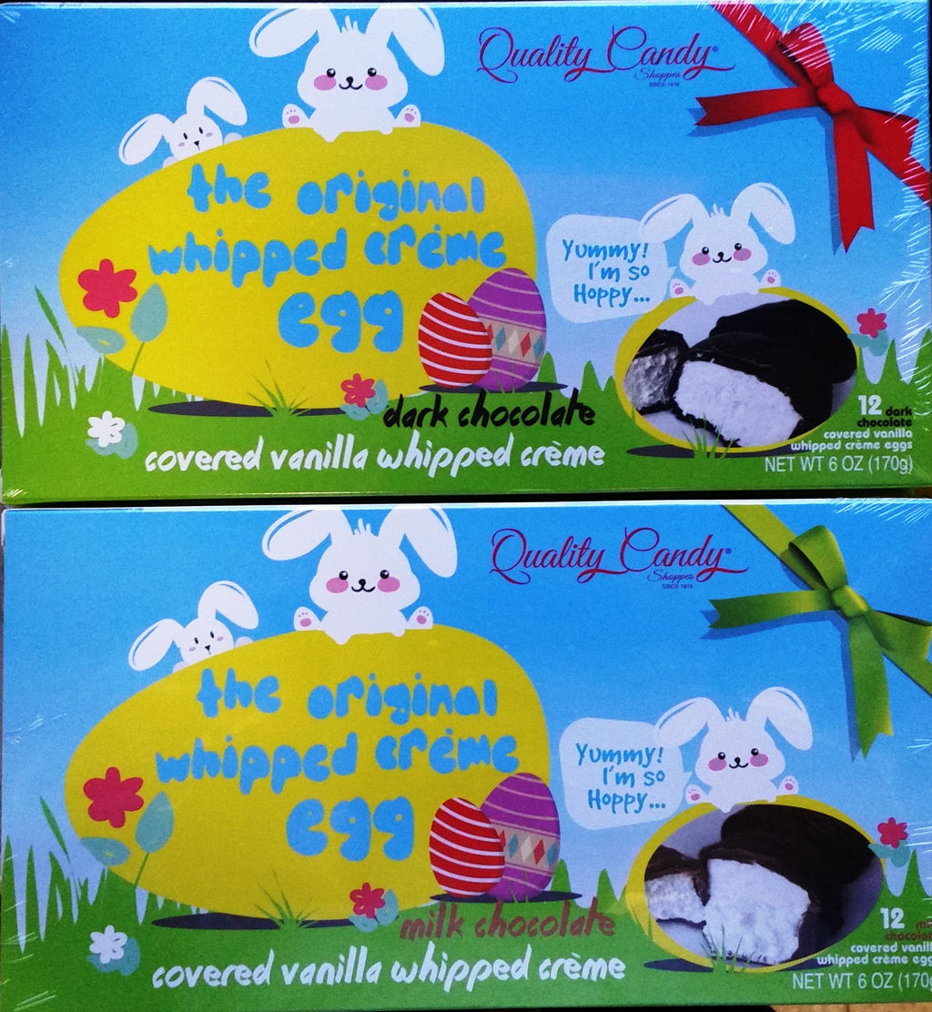 Buddy Squirrel/Quality Candy Chocolate Mini Whipped Creme Eggs- Milk Chocolate-Half Nuts-Vanilla-Half Nuts