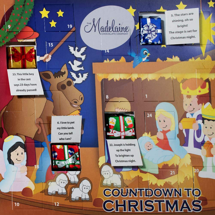 Madelaine Chocolate Christmas Pageant Christmas Countdown Advent Calendar-Half Nuts-Half Nuts