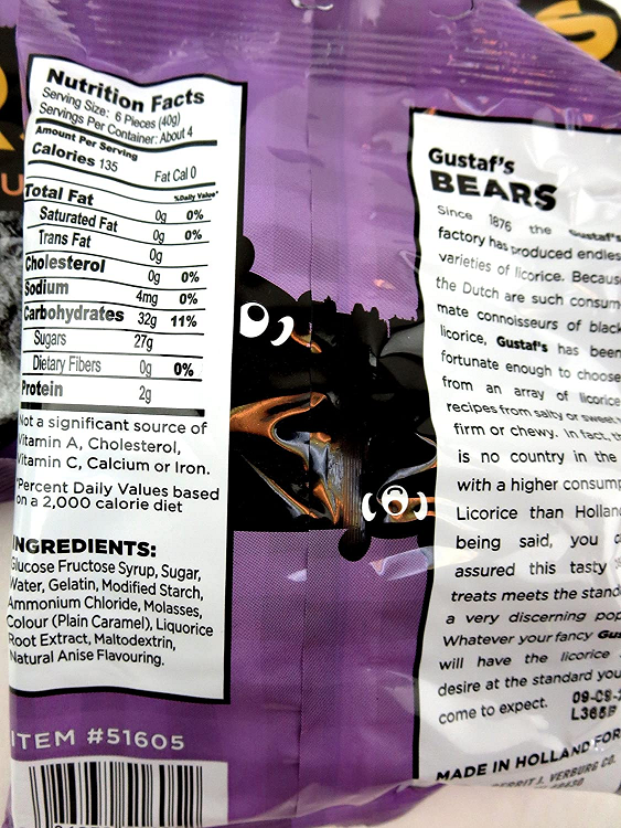 Gustaf Licorice Bears - peg bag-Half Nuts-Half Nuts