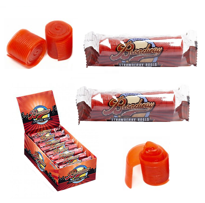 Gerrit's Broadway Strawberry Licorice Rolls-Half Nuts-Single Roll-Half Nuts