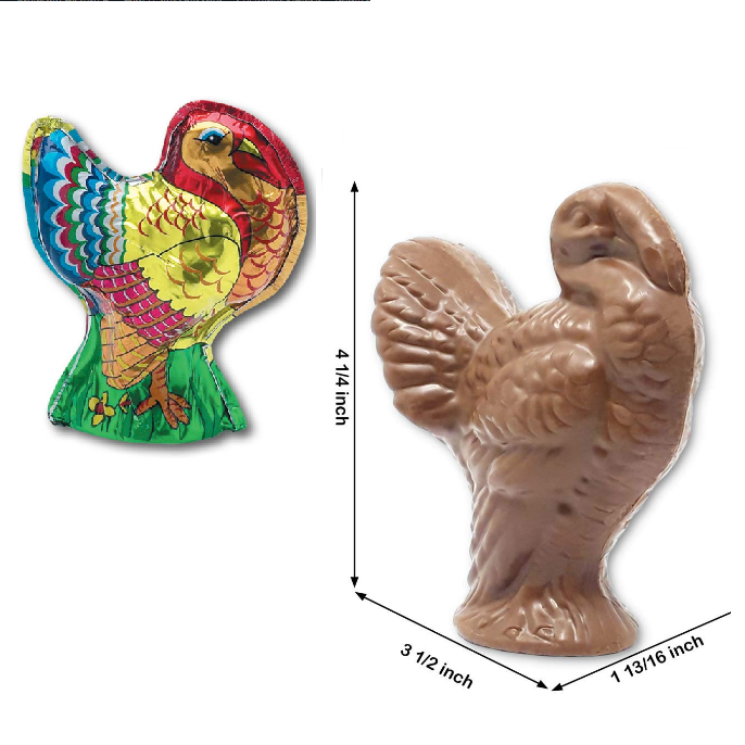 Madelaine Milk Chocolate Turkey - Large-Half Nuts-Half Nuts