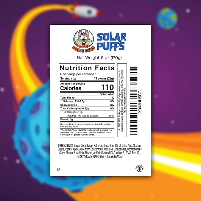Freeze Dried Candy Solar Puffs - Original-Half Nuts-Half Nuts