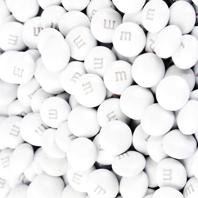 M&Ms - White-Manufacturer-One Pound-Half Nuts