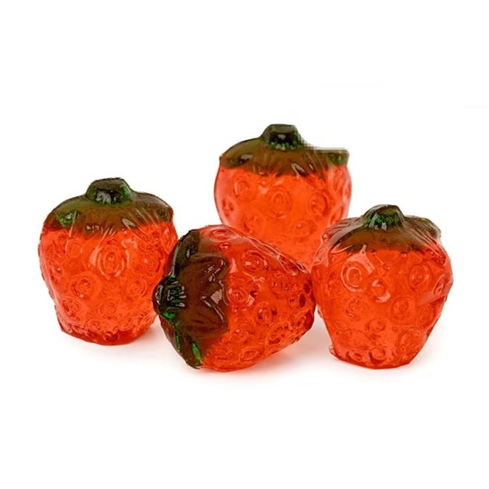 Red and green strawberry shaped 3D gummy