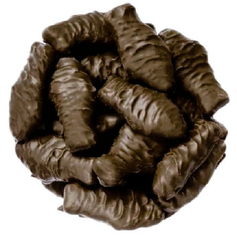 Dark Chocolate Covered Red Gummi Fish-Half Nuts-Half Nuts