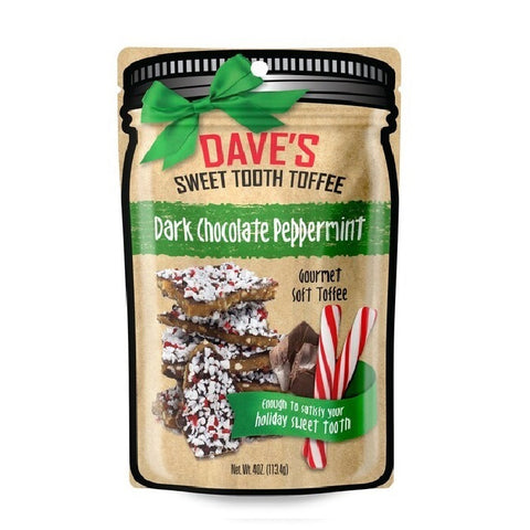 Dave's Sweet Tooth Toffee - Dark Chocolate Peppermint-Half Nuts-Half Nuts