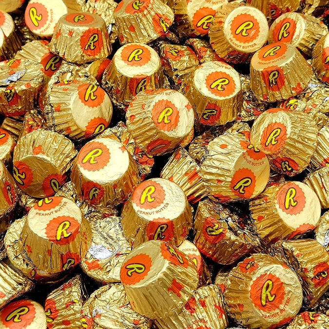 Reese's Peanut Butter Cup Gold Foiled Miniatures-Half Nuts-Half Nuts