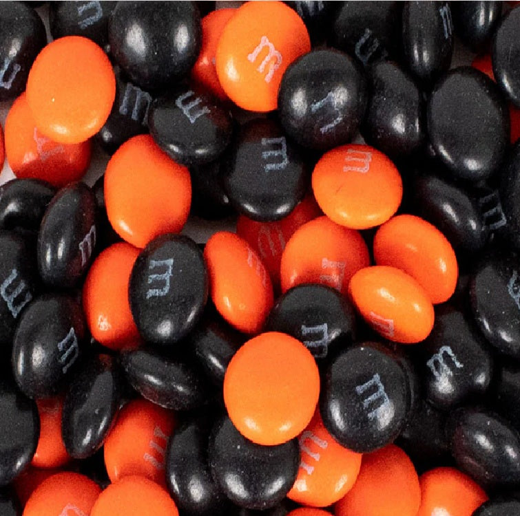 M&Ms -Orange and Black-Half Nuts-Half Nuts