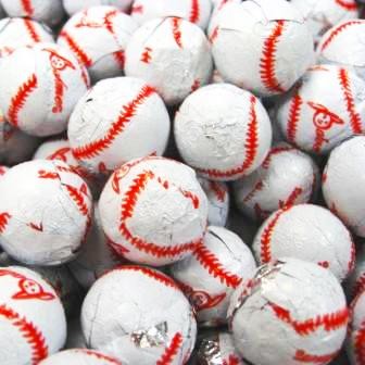 Foiled Milk Chocolate Baseballs-Half Nuts-Half Nuts