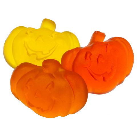 Orange, tangerine and lemon pumpkin shaped gummies