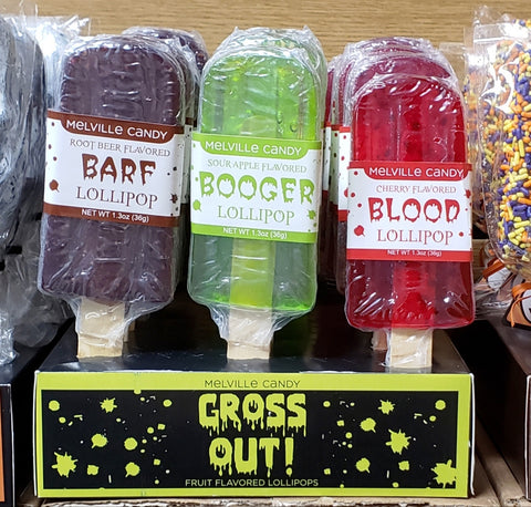 GROSS OUT! Lollipops-Half Nuts-Barf (Root Beer)-Half Nuts